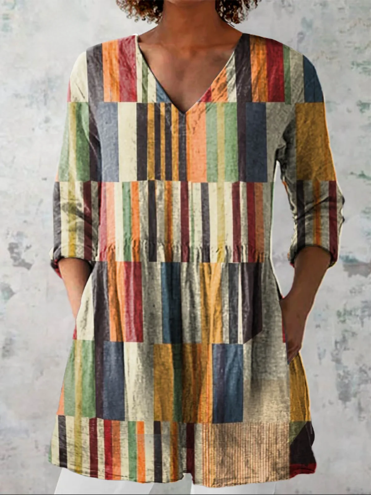 Chloe Long Blouse with V-Neck - greatdealsin