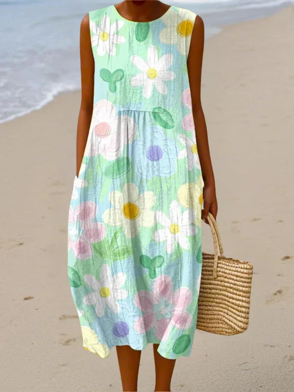 Erin Pastel Blossom Midi Dress - greatdealsin