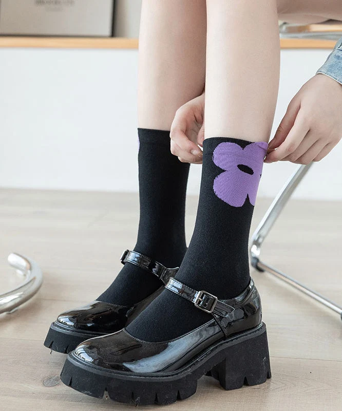 Spring And Autumn Minimalist Cotton Mid Calf Socks - greatdealsin