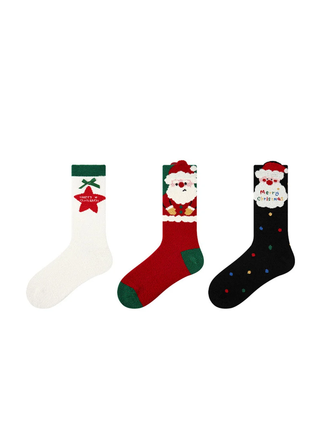 3-Pack Women's Christmas Warm Mid-Calf Socks - greatdealsin