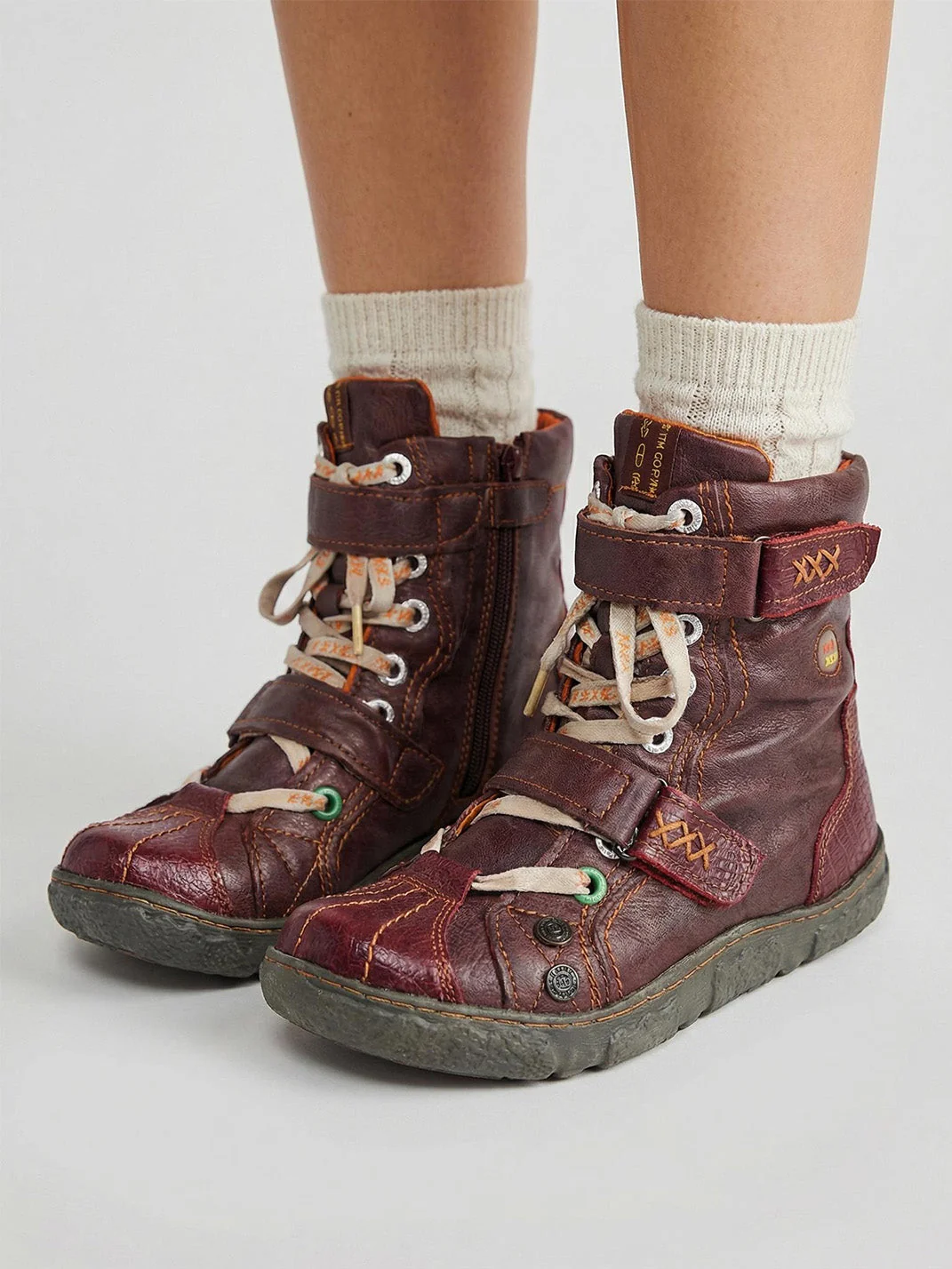 Fleece-Lined Hand-Stitched Mid-Calf Boots - greatdealsin