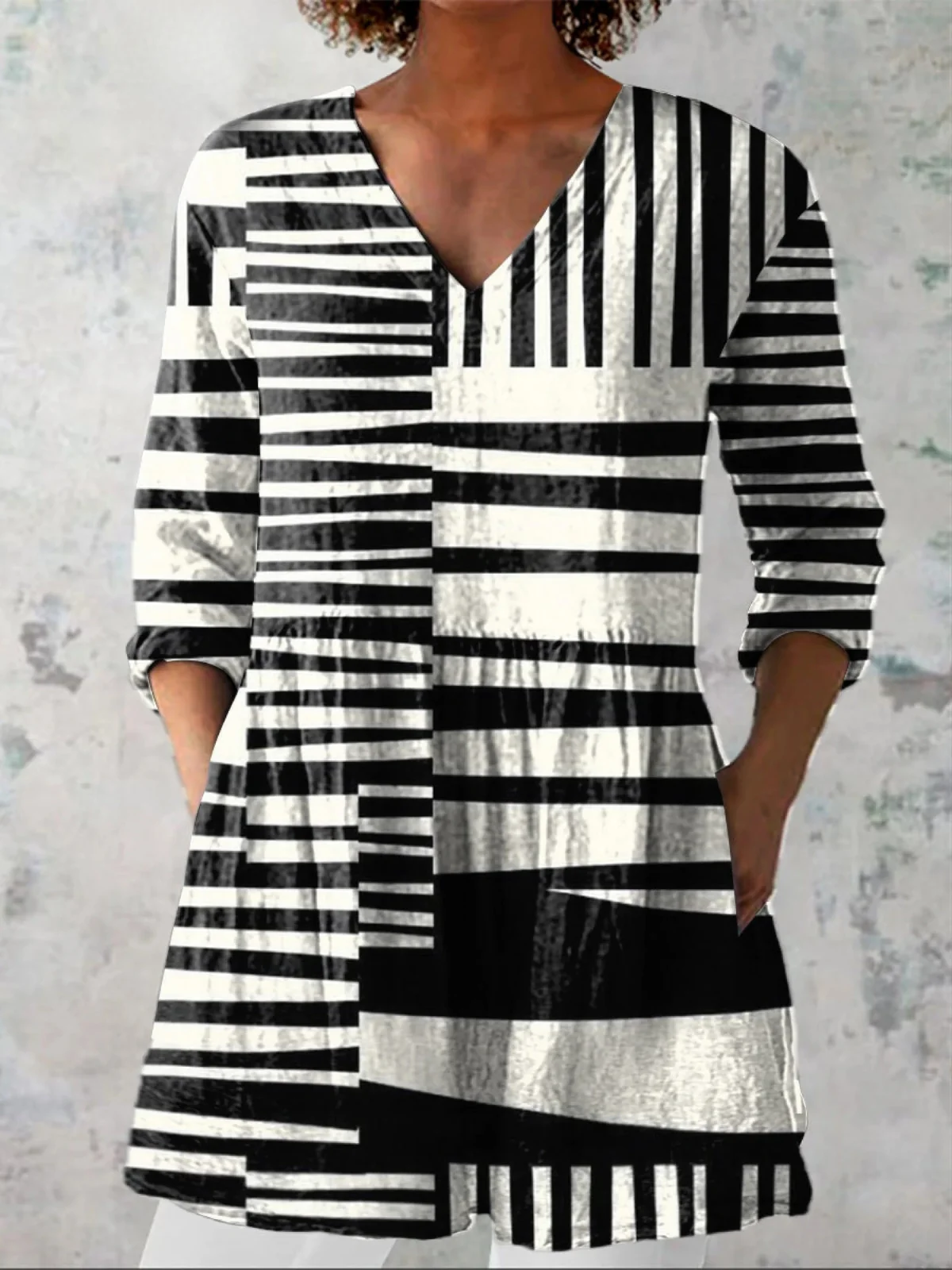 Sophie Long Blouse with V-Neck - greatdealsin
