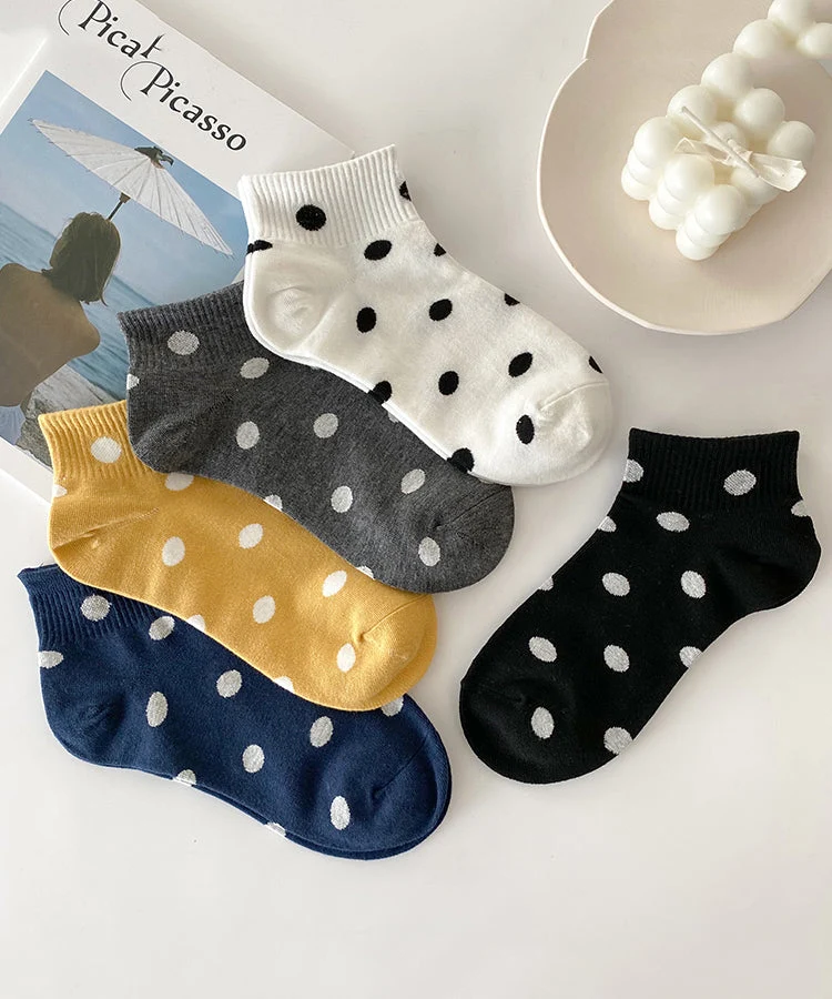 Spring And Summer Dot Jacquard Cotton Low Cut Socks - greatdealsin