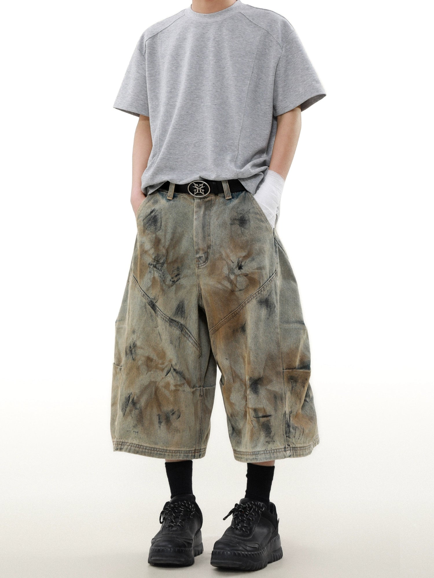 Rust Storm Dyed Cargo Shorts - greatdealsin