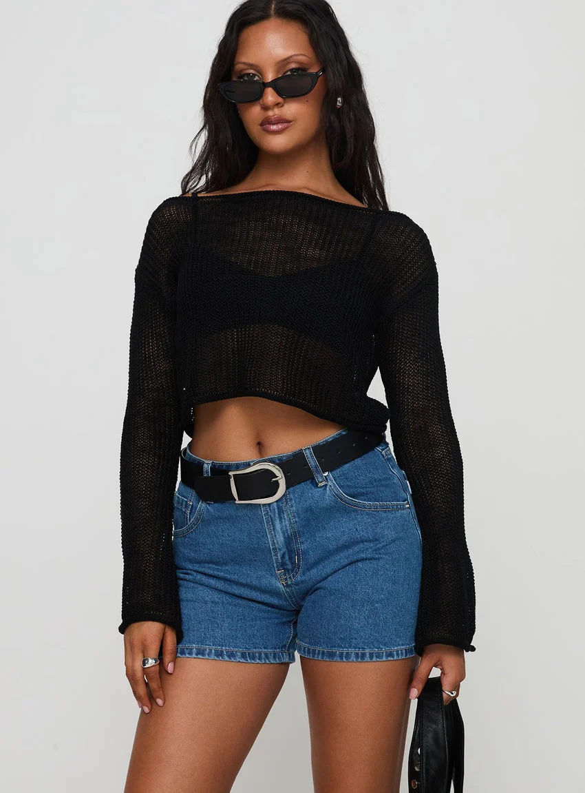 Saldana Shorts Mid Blue Denim - greatdealsin