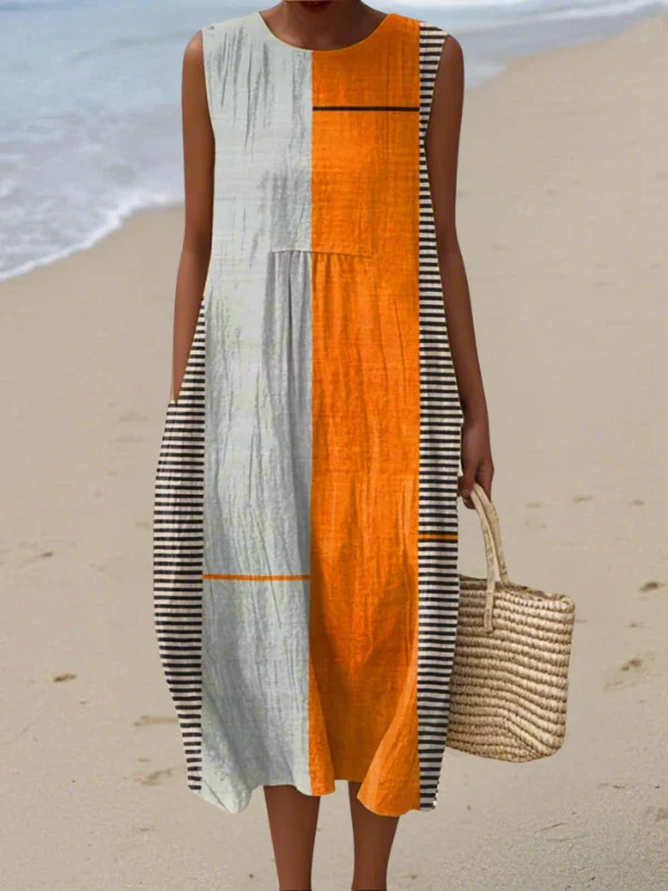 May Colourblock Midi Dress - greatdealsin