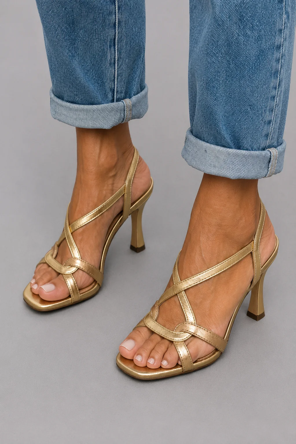 Cassie Golden Summer Charm Heeled Sandals - greatdealsin