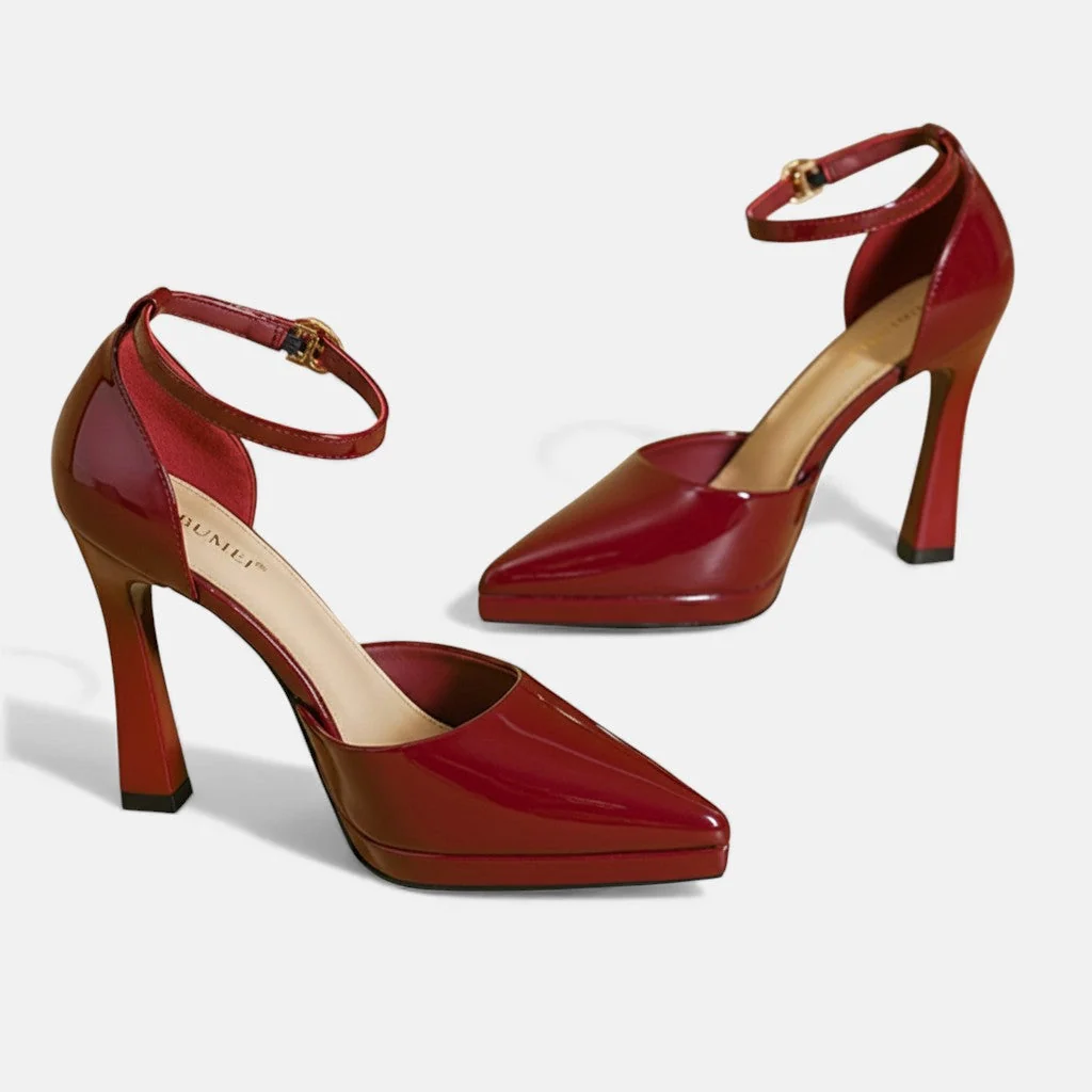 Evette Leather Heels - greatdealsin