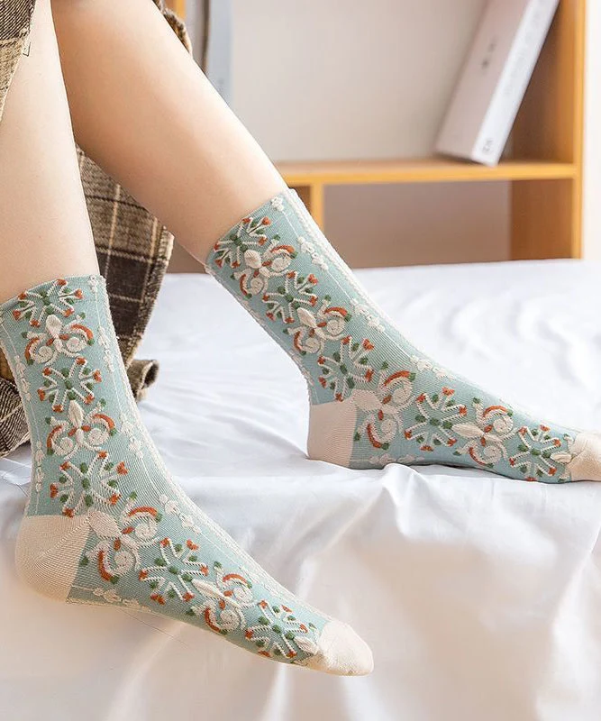 Beautiful Jacquard Cotton Mid Calf Socks - greatdealsin