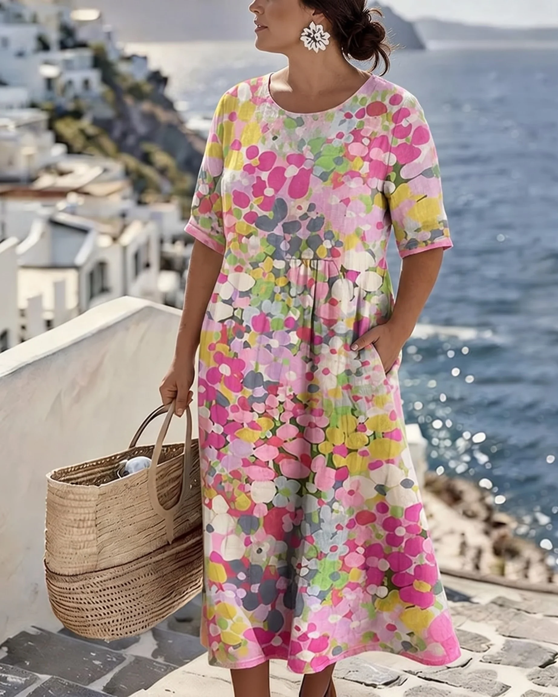 ELENA ELEGANT FLORAL SUMMER MIDI DRESS - greatdealsin