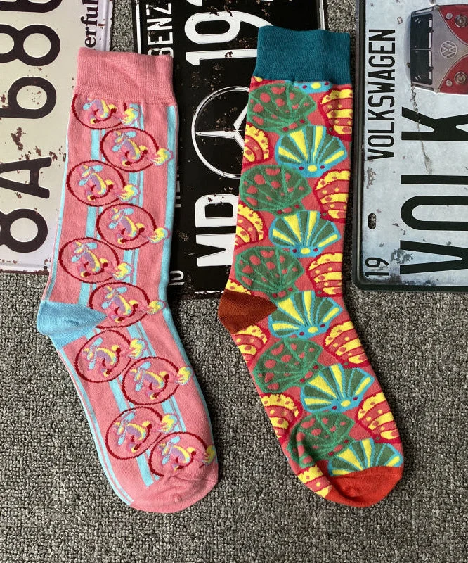 Original Design Cartoon Jacquard Cotton Mid Calf Socks - greatdealsin