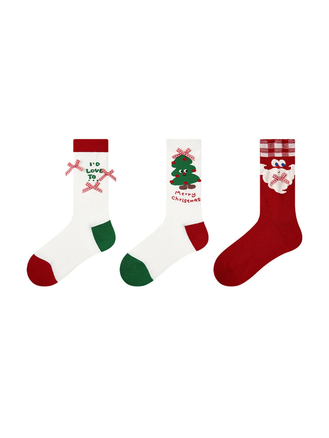 3-Pack Women's Christmas Warm Mid-Calf Socks - greatdealsin