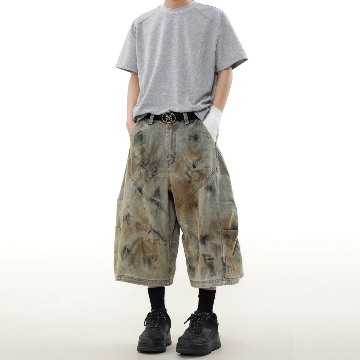 Rust Storm Dyed Cargo Shorts - greatdealsin