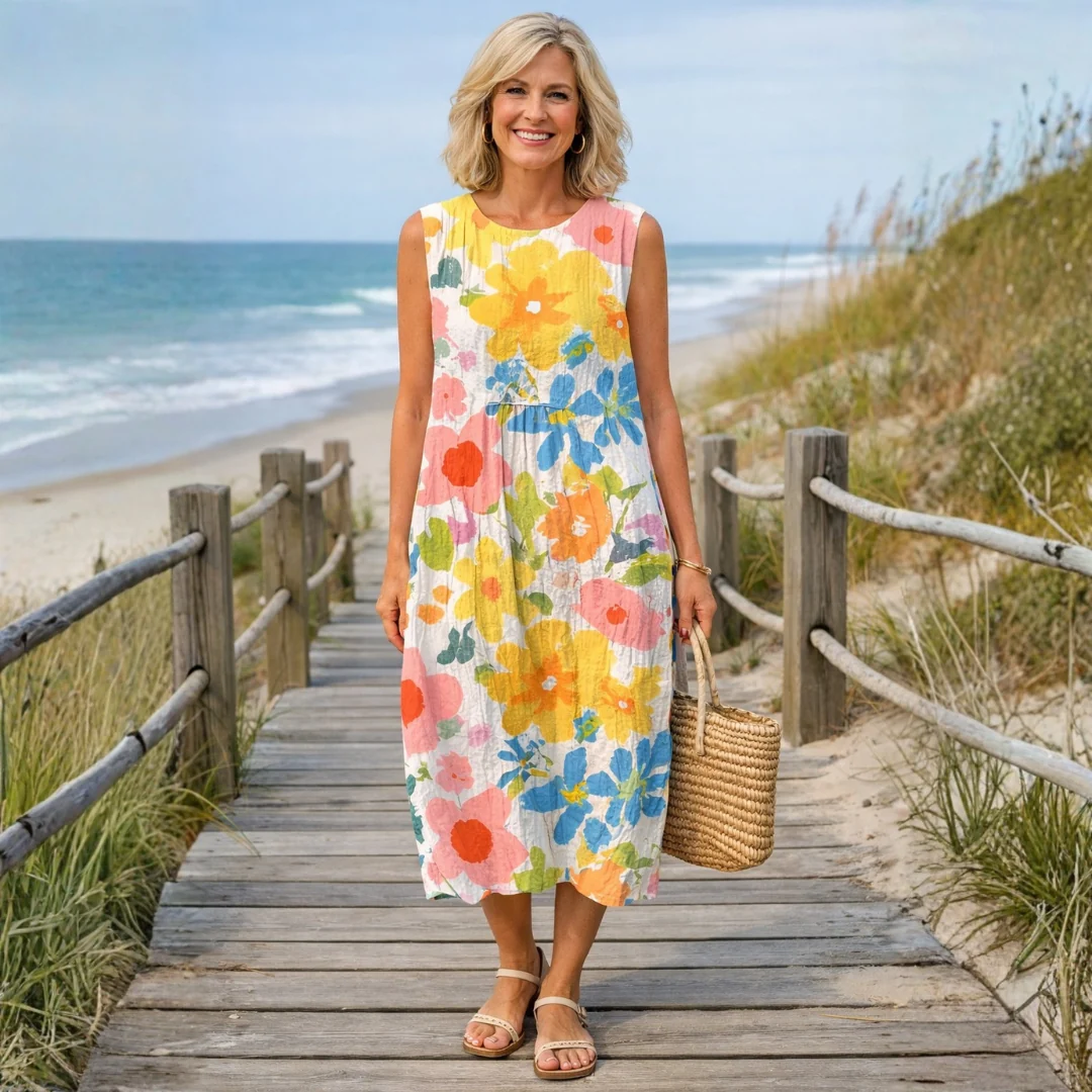 Ella Pastel Floral Midi Dress - greatdealsin