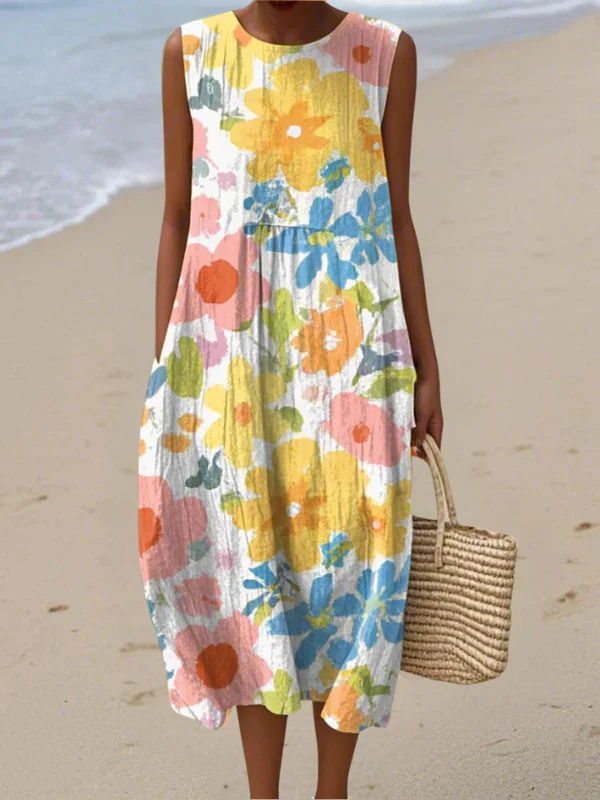 Ella Pastel Floral Midi Dress - greatdealsin