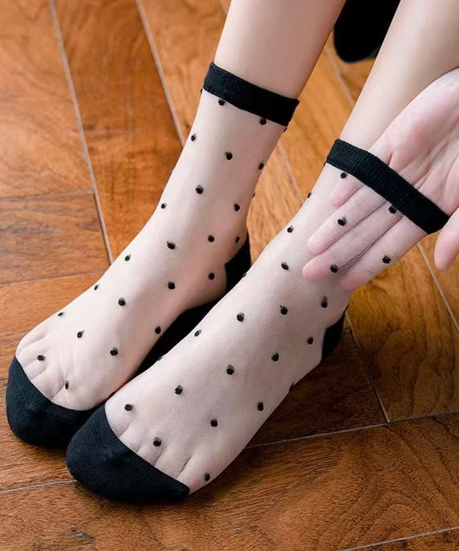 Summer Thin Jacquard Transparent Mesh Mid Length Socks - greatdealsin