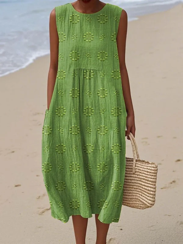 Sara Patterned Midi Dress - greatdealsin