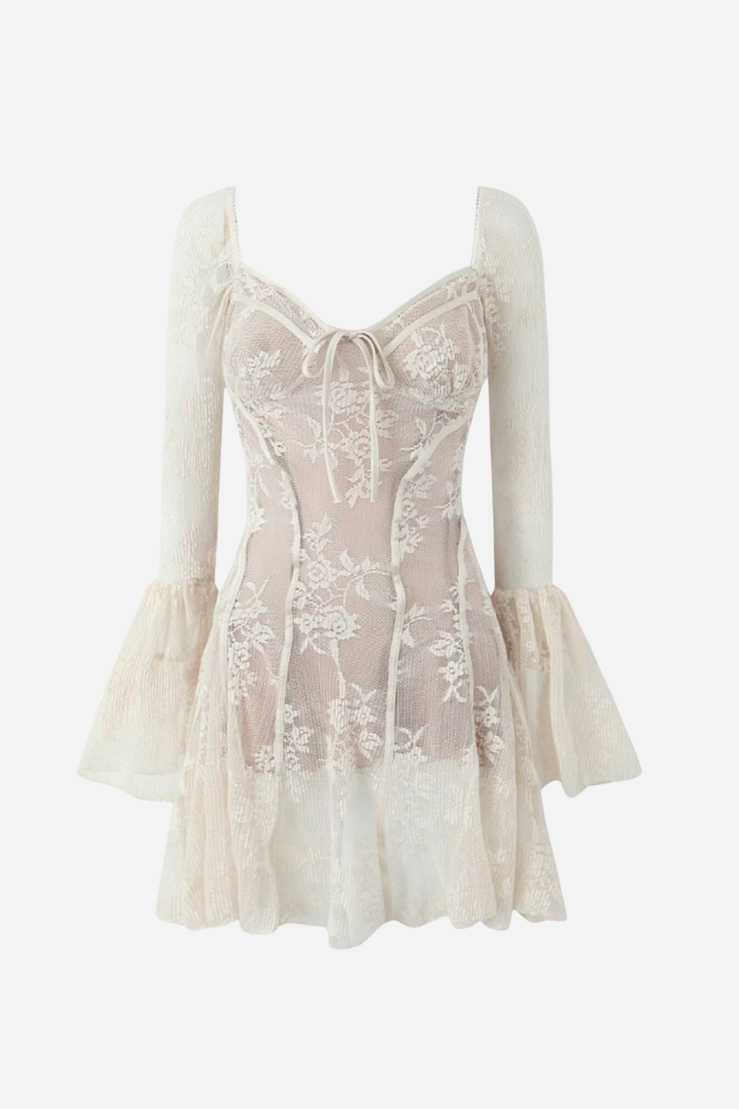 Sweetheart Lace Flare Mini Dress
